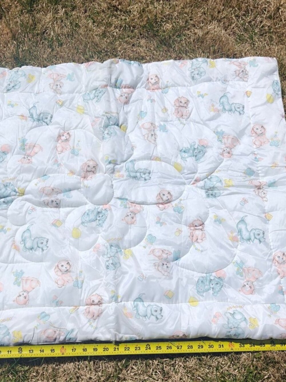 Vintage Wamsutta Convertible Baby Comforter Nylon Puppy Print Barclay-Freitag - Picture 9 of 9